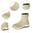 thumbnail image 6 of High Top Sneakers for Women Suede Round Toe Low Wedge Casual Zip up Booties Trendy Nonslip Walking Shoes White Size 6.5, 6 of 6