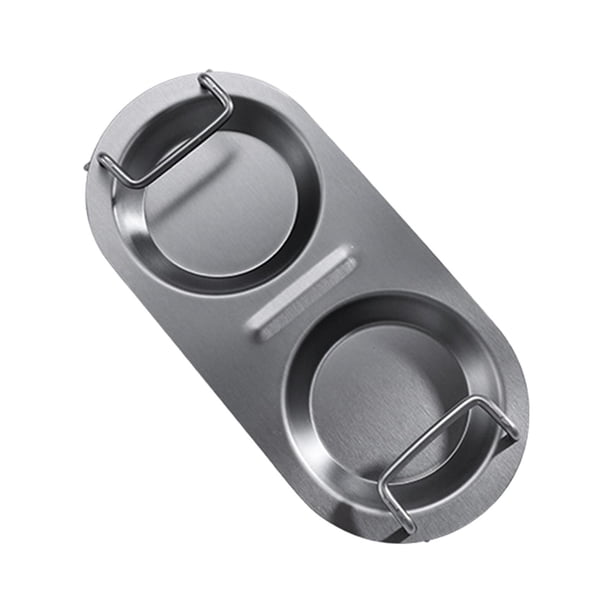 Soporte para cucharas, soporte para cucharones, soporte vertical de acero inoxidable, portátil, ahorrador de espacio, organizador para utensilios de Gris