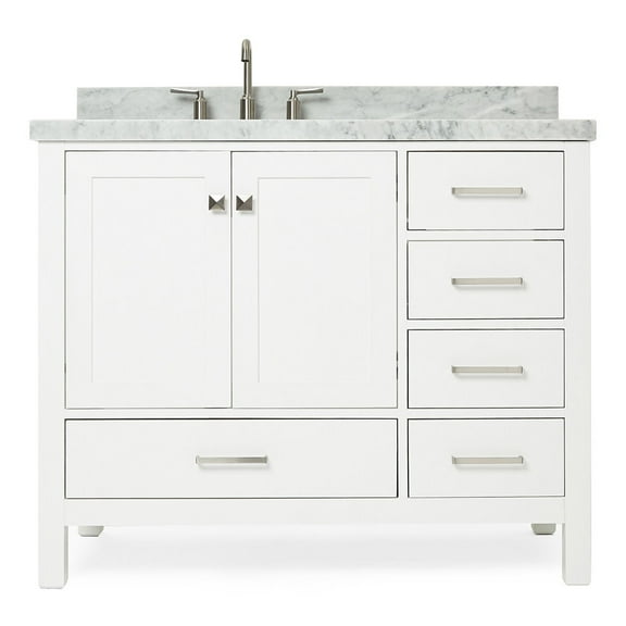 Ariel A043s-L-Vo Cambridge 43" Free Standing Single Basin Vanity Set - White