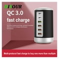 thumbnail image 2 of Multi Port USB Fast Charger QC3.0 65W Quick Charge 6 Port Type C PD Charger Mobile Phone Charging Dock Station ,Multi-Port, 2 of 5