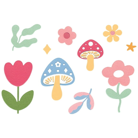 Sizzix Dies Happy Florals Thinlits Die Set by Letters by Shells, 24PK, Metal Cutting Dies, Craft Dies