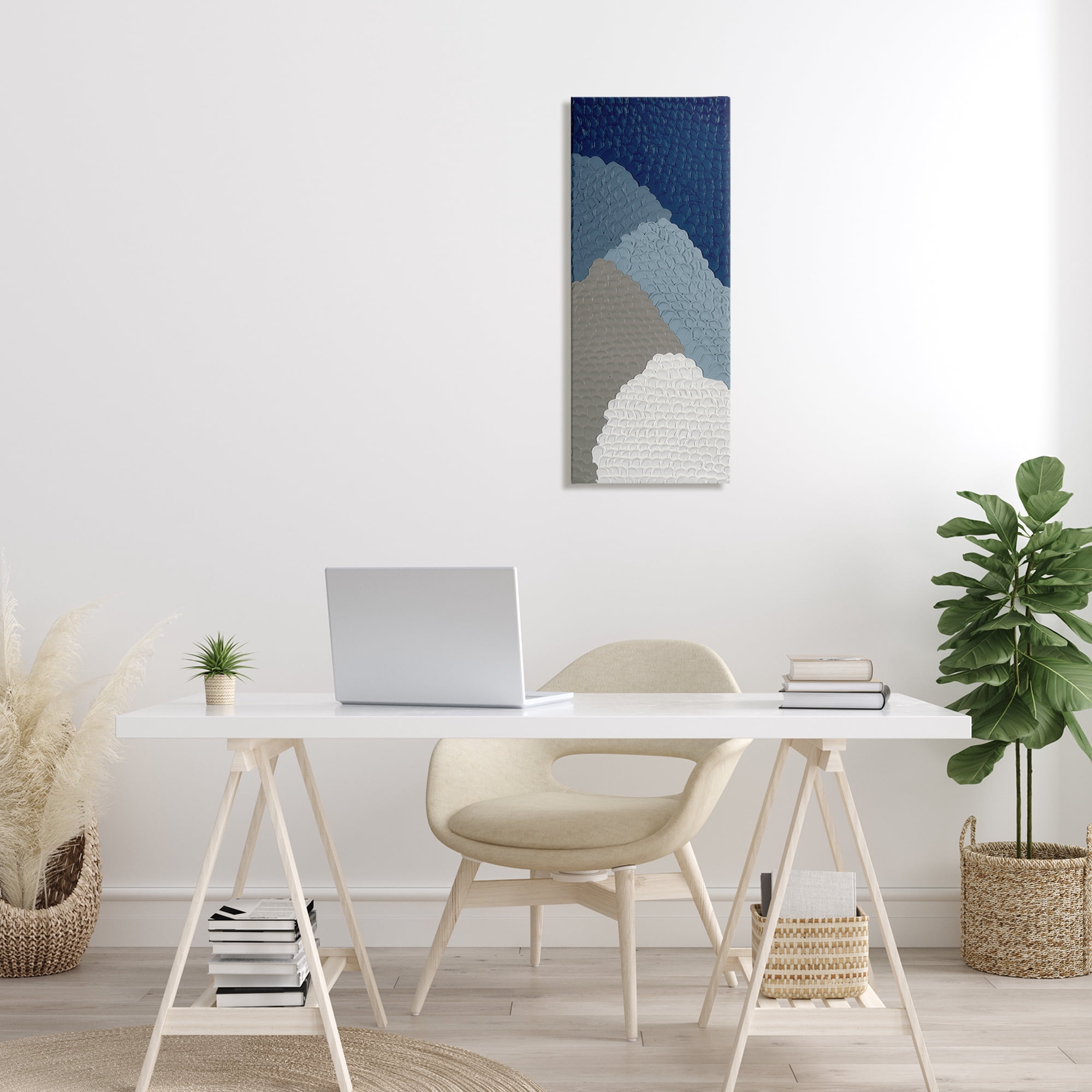 Stupell Industries Modern Abstract Forms Abstract Painting Gallery Wrapped Canvas Art Print Wall Art, 13 x 30