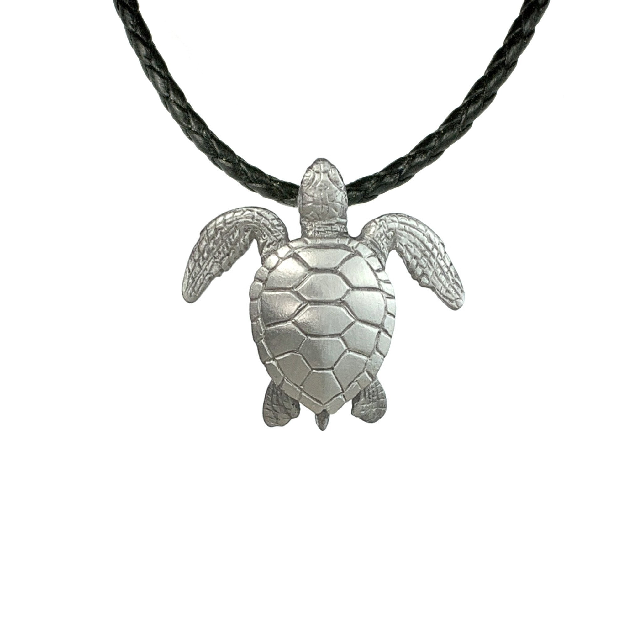 Fine 14k White Gold Diamond-Accented Lucky Hawaiian Honu Turtle Necklace 