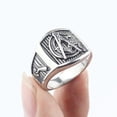 thumbnail image 4 of Masonic Rings Freemason Ring. Stainless Steel G Masonic Ring Pinstripes, 4 of 5