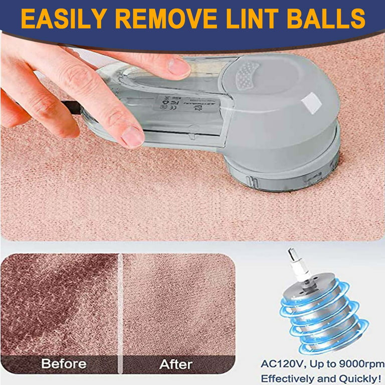 HKEEY Fabric Shaver Lint Remover, Rechargeable Fabric Lint Shaver Defuzzer  with 2in1 Replaceable Stainless Steel 3-Leaf Blades, Remove Clothes Fuzz,  Lint Balls, Pills, Bobbles 