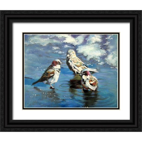 Pautov, Igor 24x20 Black Ornate Wood Framed with Double Matting Museum Art Print Titled - Spring Reflections