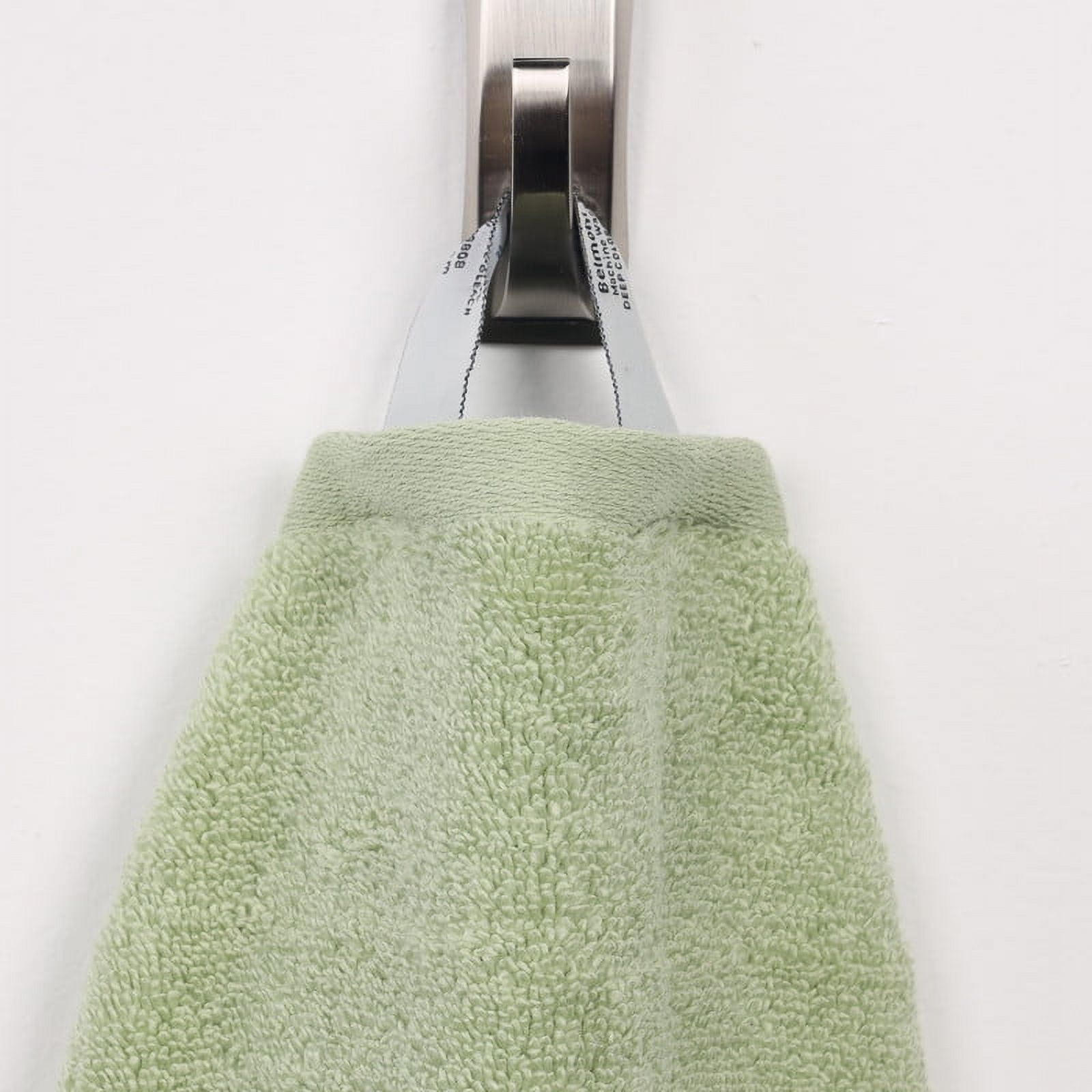 Superior Belmont 8 Piece Zero Twist Towel Set, Ultra Soft Cotton Towels, Green