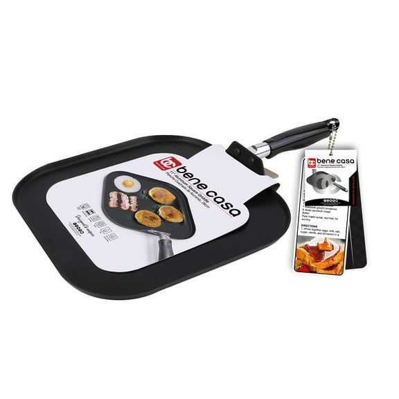 Bene Casa Square Griddle Aluminum Non Stick Black 11" X 1" X 17"