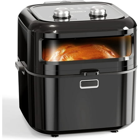 

WETIE Air Fryer 7 QT Airfryer Oilless Cooker 1400W Hot Air Fryers with Visible Window Non-stick Basket Temperature & Time Knob Suitable for Families of 4 to 8 Black