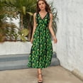 thumbnail image 3 of Margarita Green Dress Fashion Boho Beach Long Dresses Female Party Printed Maxi Dress, 3 of 9