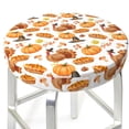 thumbnail image 3 of Lsque Pumpkins Pattern Round Bar chair cushion covers Velvet Fabric Premium Comfort Protects from Scratches and Stains for 14-17 Inch Chair-13 inch, 3 of 7