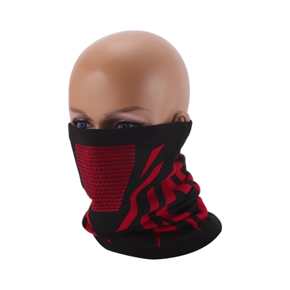 Unique Bargains Half Pack Face Mask Nylon Honeycomb Face Cover Keep Warm Breathable Red 1 Pcs