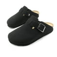 thumbnail image 3 of Lurnyet Women Slip On Suede Clogs with Buckle Closure Sandal, 3 of 7