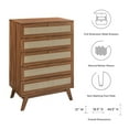 thumbnail image 6 of Dresser Drawer Chest, Walnut, Wood, Bedroom Living, Modern Contemporary HB35712, 6 of 7