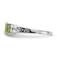 thumbnail image 3 of Solid 14k White Gold 6x4mm Oval Peridot Green August Gemstone Diamond Engagement Ring Size 5 (.034 cttw.), 3 of 6