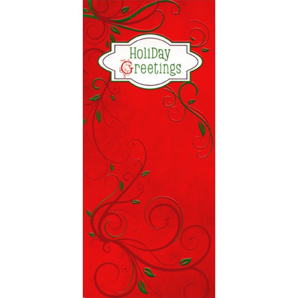 Designer Greetings Red Holiday Greetings and Vines 8 Christmas Money