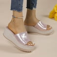 thumbnail image 5 of Women Summer Sandals Plus-size Thick Soled One-line Slippers Comfortable Fish Mouth Wedge Sandals, 5 of 7