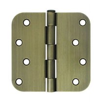 Deltana S44R55 4" x 4" x 5/8" Radius Hinge; Antique Brass Finish