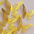 thumbnail image 3 of 5Pcs 3D Butterfly Wall Sticker! Usloyux Hollow Metal Effect Butterflies for Wall Decor, Peel and Stick Cardboard Decals for Room, Festive Party Layout Wall Art, Easy Apply Wall Stickers for Home, 3 of 9