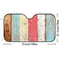 thumbnail image 2 of Car Windshield Sun Shade Wood Board Texture Wooden Plank Red Orange Blue Colorful Sun Visor Protector Foldable Cover For Car Truck SUV Van Women Men 51x27.5inch Keep Vehicle Cool, 2 of 5