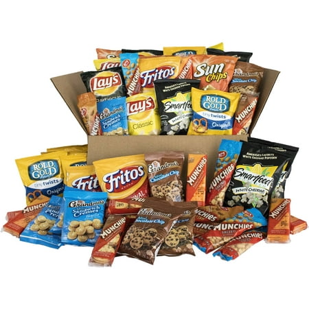 Sweet & Salty Snacks Variety Box Crackers Chips & Nuts 50 Ct