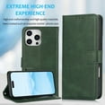 thumbnail image 6 of ShellTech Compatible with iPhone 16 Pro Max Wallet Case, [RFID Blocking] 3 Card Holder Stand with Credit Card Slot PU Leather Magnetic Protective Flip Cover ,Green, 6 of 6