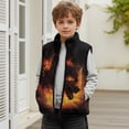 thumbnail image 6 of Xoenoiee Wolf Fire Print Boys Fleece Jacket Lightweight Vest Cozy Sleeveless Cardigan Zipper Waistcoat Outerwear with Pocket, Size 2T, 6 of 7