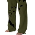 thumbnail image 4 of FASHIONWT Men Plus Size Bird Print Trousers Waist Drawstring Trousers Splicing Pocket Trousers Casual Full Length Trousers, 4 of 6