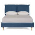thumbnail image 3 of Cama Matrimonial Makora Zenvia Azul Tapizada en Tela Tipo Velvet (No Incluye Colchón), 3 of 8