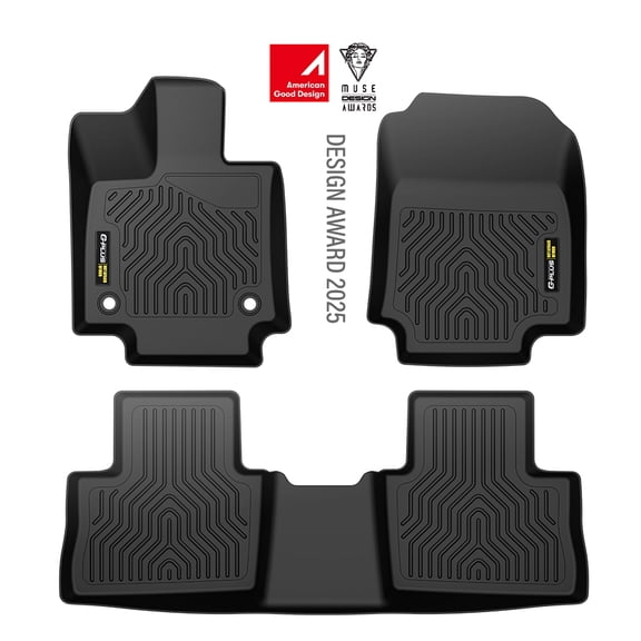 Floor Mats 3PCS, Fit for Toyota RAV4 2019-2024 2025 (Include Hybrid), All Weather Protection TPE Floor Liners,1st & 2nd Row Car Mats