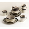 thumbnail image 2 of Elegant and Modern Stoneware Scroll Dinnerware Set for Hosting Parties and Events - Blue Drop, 16 Piece, 2 of 6