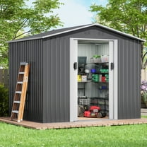 Jaxpety 8' x 6' Outdoor Storage Shed Steel Garden Utility Tool Backyard Building Garage