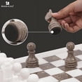 thumbnail image 3 of Radicaln Marble Chess Set 15" Inches Handmade White and Grey Oceanic Classic Family Board Games for Adults, Luxury Marble Chess Board & Chess Pieces for Gifts, 3 of 6