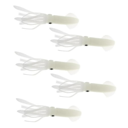 5pcs Luminous Soft Baits Squid Octopus Skirts Fishing Lure Colourful Tube