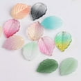 thumbnail image 3 of U8MO 10pcs 24x18mm Leaf Petal Shape Lampwork Crystal Glass Loose Pendants Beads DIY-Jade Half Pink, 3 of 4