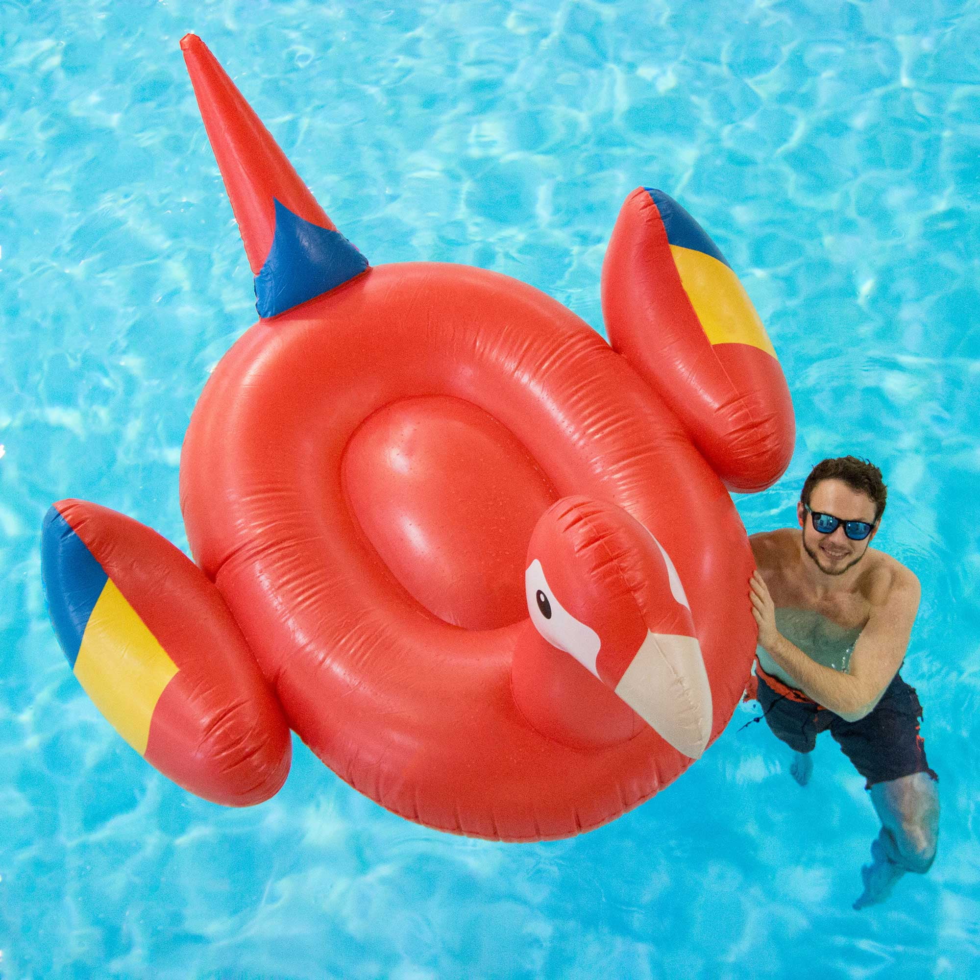 Over 8 Ft Double Cherry Inner Tube Pool Floats; 100"