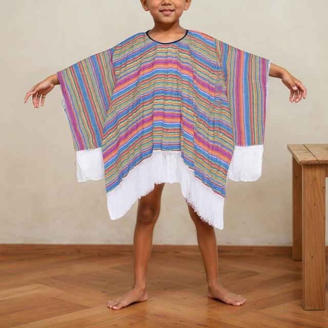 Avec Design à Blocs de Couleur et Cape pour Spectacle sur Scène et Tenue Décontractée