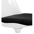 thumbnail image 2 of Plata Décor Import Inc – Fauteuil moderne blanc sans accoudoirs Tulip avec coussin noir confortable, idéal pour la salle à manger ou le bureau, 2 of 7
