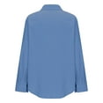 thumbnail image 4 of IROINNID Women Solid Color Long Sleeve Button Down Shirt Casual Loose Fit Blouse Top Womens Fashion Basic Comfortable Button Up Shirt Female Elegant Stylish Tunic Shirt(Dark Blue#1,2XL), 4 of 7