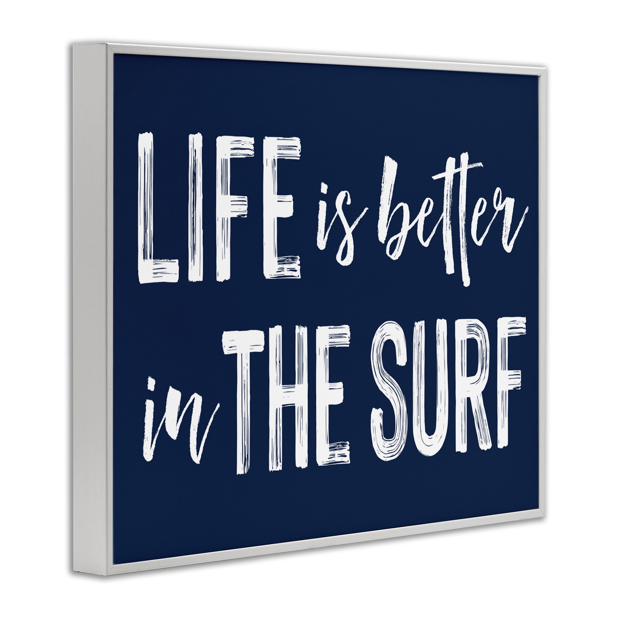 Life Better In Surf White Framed Giclee Art, design by Lettered and Lined