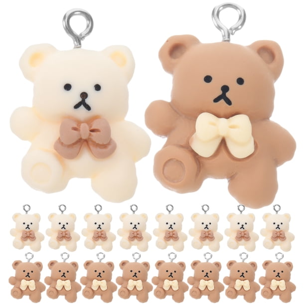 24 piezas de dijes de oso para joyería, pequeños dijes, accesorios para hacer bricolaje, para llaveros, collares y pulseras.