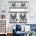 thumbnail image 4 of Farmhouse Chicken Star Wood Board Curtain Tier and Valance Set 3 Piece, Black White Checkered Style 3-inch Rod Pocket Window Tier Curtains Valance for Kitchen Living Room, 4 of 9