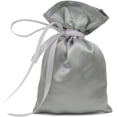 thumbnail image 2 of 50 Satin Drawstring Gift Pouch Small Wedding Party Favors Bag - 4" x 6.5" inches Baby Shower Thank You Pouches- Silver Gray, 2 of 2