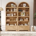 thumbnail image 4 of AKDSteel 72" Tall Wood Arched Storage Cabinet, Kitchen Pantry with Open Display & Drawer, 6-Tier Standing Arched Bookcase & Cupboard with Adjustable Shelving for Living Room,Kitchen,Study, 4 of 8