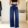 thumbnail image 7 of LWavelet Denim Pants Women Lightweight Wide Leg Jeans Summer Fall High Waisted Straight Leg Trousers with Pockets, 7 of 7