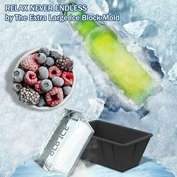 Extra Large Ice-Cube Molds 4Pack Silicone Ice Block Molds for Ice Plunge Tub, Reusable Ice-Cube Trays for Freezer Black