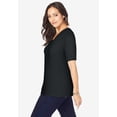thumbnail image 2 of Jessica London Women's Plus Size Stretch Cotton Square Neck Tee, 2 of 6