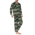 thumbnail image 2 of Lsque Jungle Green Camo USA Flag Pattern Long Sleeve Pajama Set for Men - Soft 2-Piece Sleepwear and Loungewear Set with Pockets, Comfy Nightwear-Small, 2 of 7