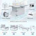 thumbnail image 2 of RADIATA Extra Large 11pcs Aluminum Patio Furniture Set with Fire Pit Table CSA Approved 43" Propane Gas Convertable Outdoor Luxury Conversation Sofa Set with Firepit White Color Modern, 2 of 6