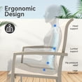 thumbnail image 3 of Patio Chairs Set of 2,All Weather Outdoor Stackable Dining Chairs with Armrest,Breathable Garden Outdoor Furniture for Backyard Deck,Cream, 3 of 6